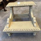 Vtg Library Stairs Bed Steps Ladder Display Cream Mahogany W carvings Bombay Co