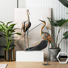 2-piece Metal Crane Garden Statue Sculpture Set Outdoor With U-shaped Stakes