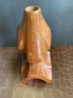 Vintage Mid Century Modern Wood Abstract Carved Sculpture Flower Vase