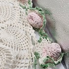 Handmade Crochet Doily With Raised Flower Design 12  Granny Cottage Core
