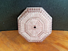 Vintage Art Deco Pink Octagonal Tiered Glass Ceiling Fixture Light Shade
