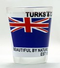 Turks   Caicos Flag Shot Glass Shotglass