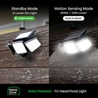 Home Zone 2-pack Solar Flood Lights Outdoor Motion Sensor 120   3500k 1000 Lumens