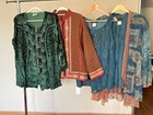 Vtg Boho Womens Clothing Lot L 14 xl Quilted Jacket Velvet Top 2piece Set