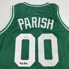 Smudged Autographed signed Robert Parish Boston Green Basketball Jersey Jsa Coa