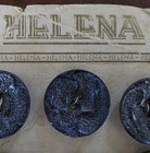 Vintage Antique 12 Buttons On Card France Charcoal Black Textured Lava 1 1 8 
