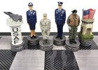 Us Military Army Vs Air Force Chess Men Set With 18  Black And Gray Board