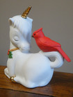 Rare Enesco Unicorn Red Cardinal Bird Christmas 3-1 4  Tall Figurine  60828