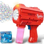 Bubble Gun For Kids 3-8  Automatic Bubble Blaster With Led Light   Refill Red