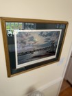 John Stobart Edgartown Harbor Full Moon Signed Numbered Framed Realism Print