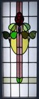 Large Macintosh Rose Old English Leaded Stained Glass Window 17  X 41 5 
