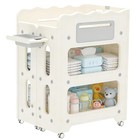 Baby Changing Table  With Lockable Wheels Foldable Portable Diaper Station  W   