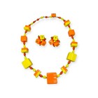 Vtg 1950s Lucite Cubes Squares Necklace Earrings Set Mcm Mod Space Age Atomic