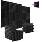 24pack Acoustic Foam Panel Wedge Studio Soundproofing Sound Absorbing Wall Tiles