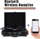Vinyl Record Player Wireless Turntable Bluetooth 3-speed Portable  Suitcase Rca