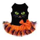 Halloween Cat Face Dog Dress - Funny Costumes For Small Dogs  Pet Apparel  Black