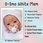White Reborn Or Silicone Baby Doll Mam Newborn preemie Pacifier