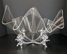 Arthur Court 1987 Elephant Base   Handkerchief Acrylic 14     Centerpiece 