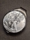 New 1 Ounce Silver Eagle Size Stainless Steel Money Clip Screw Top Bezel No Coin