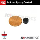 8mm X 5mm N52 Epoxy Coated Super Strong Rare Earth Neodymium Magnet Discs 8x5mm