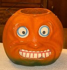 Vintage Halloween Jack O Lantern seasons Gone By paper Mache Pumpkin Pulp 2000