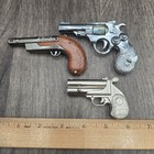 Set Of 3 Gun Replica Lighters Derringer Revolver Mermaid Novelty Collectible