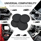 Car Cup Holder Coasters  Pvc Non-slip Honeycomb Insert Mat  Heat 4 Pcs Black