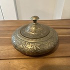 Antique Indian Brass Lidded Trinket Storage Spice Jar Pot Goel India Top Quality