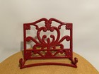 Red Cast Iron Enamel Cook Book  Book  Bible Holder Easel Stand Scroll Decor