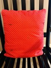 Vintage Handmade Qwillow Foldable Quilt   Pillow Combo Red   Brown Floral   Cat