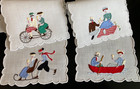 Vintage Cocktail Napkins Madeira Embroidered Applique Funny Novelty 4