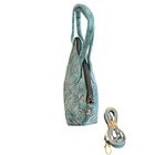 Leaders In Leather Teal Tooled Leather Small Bucket Bag W  Crossbody Strap New 