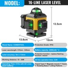 2 Battery 16 Line 4d Laser Level Cross Line Self Leveling Rotary Measure Tool