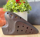 Focalink Double Chamber Alto C Straw Fire Ceramic Ocarina W Case