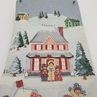 Painted Wooden Stocking Winter Scene Christmas Wall Hanging