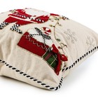 Brand New Mackenzie Childs Santa With Tree Lights Throw Pillow