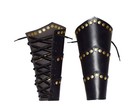 Halloween Medieval Leather Arm Guard Golden Studded Sca Larp Reenactment