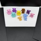 Miniature Teddy Bear Lot Of 9 Mixed Colors Doll Accessories Flocked Bear Vgc