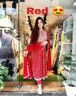 Wedding Dress Embroidery Work Kurti Palazzo Indian Handmade Salwar Kameez