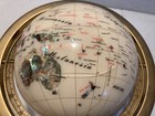 Vintage Mother Of Pearl Gemstone World Globe Brass Armillary Stand Inlaid Stone
