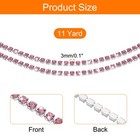 11 Yard Crystal Rhinestone Chain Trim Rose Red Rhinestone With Silver Base