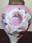 Antique Victorian Mantle Ewer Bronze Porcelain Painted Roses Lion Head 18 5 