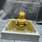 Cathay Bank Gold Plated Year Of The Pig Figurine Chinese New Year W  Box   Case