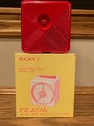 New Vintage Sony Icf-a10w Red Fm am 2-band Analog Alarm Clock Radio Vivaldi s