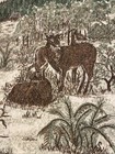 Vintage Blanket Nature Deer Squirrel Cabin Woods Made In Usa 82x104 Aprox 