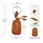 Chinese Wealth God Wooden Keychain Feng Shui Lucky Blessing Pendant Gift