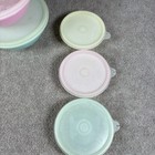 Set Of 9 Tupperware Vintage Pastel 6 Bowls 3 Square W lids 154  233  234  311