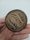 Antique Wooden Leaf Butter Stamp 4x3