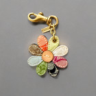 Coach Multicolor Signature Canvas Daisy Flower Bag Charm