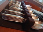74 Piece 1847 Rogers Flair International Silver Plate Flatware Set Service 12